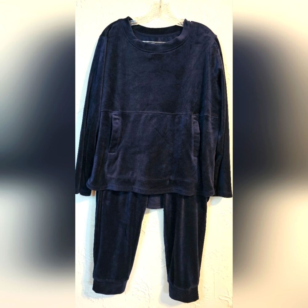 Cozy Navy Fleece Lounge Set Hochman